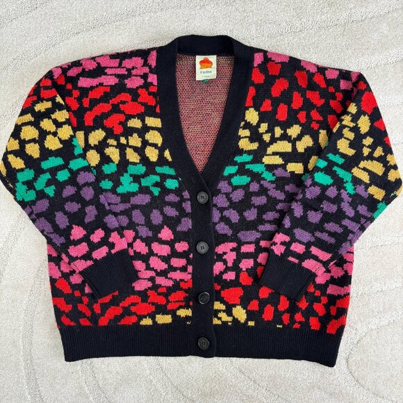 Farm Rio Rainbow Leopard Cardigan - Picture 1 of 3